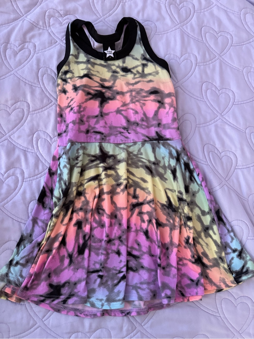 Pixielane Girls Multicolor Tie-Dye Tank Dress-size 3